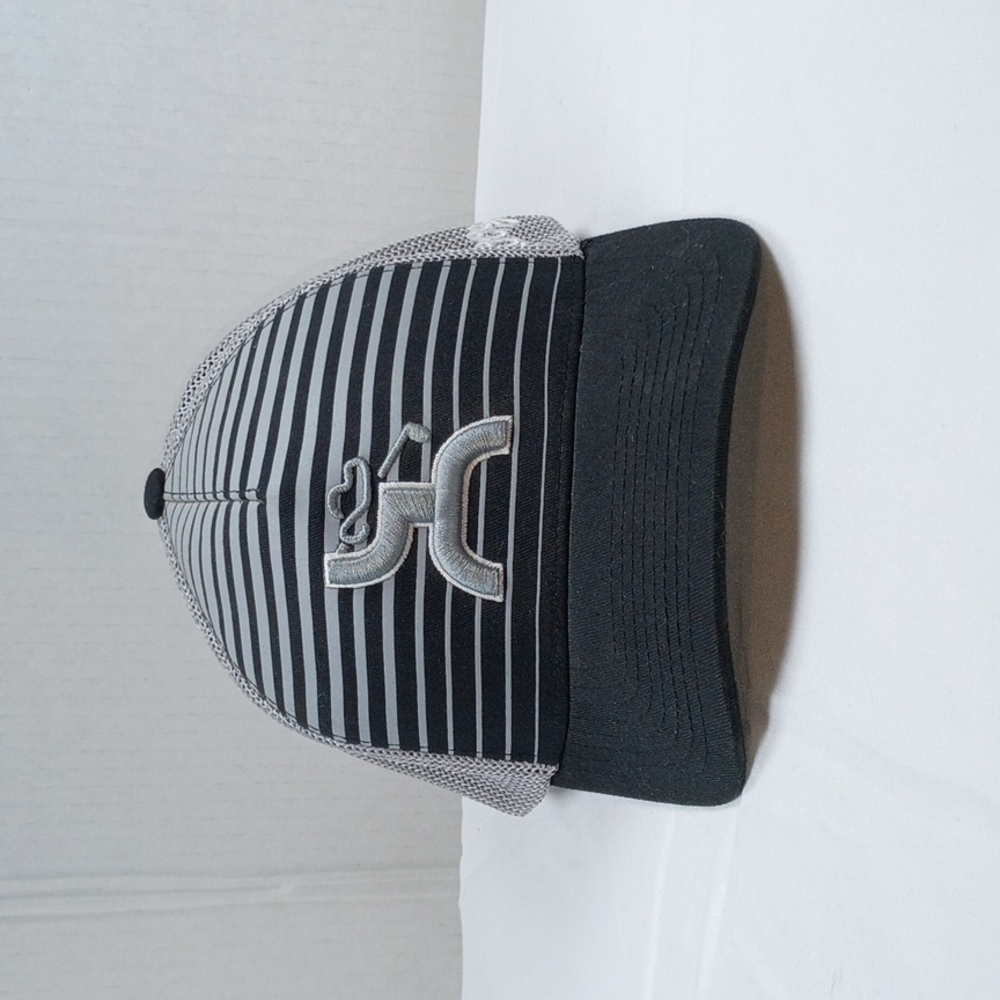 Hooey Golf Trucker Hat Flex fit size S-M Black Gray Mesh Roper Logo